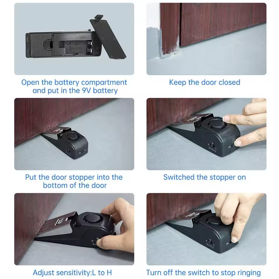 Door step alarm with modes